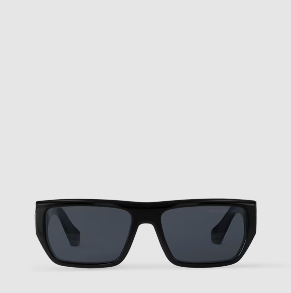 Flower Low Square Sunglasses for Men Black