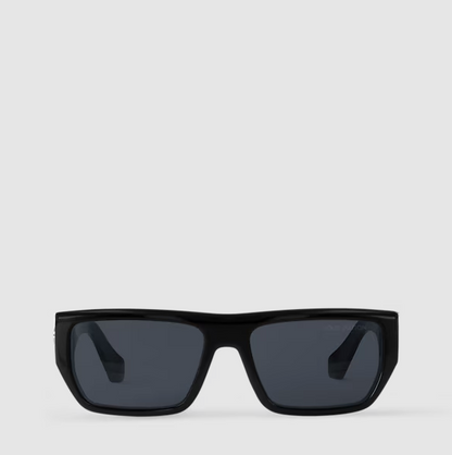 Flower Low Square Sunglasses for Men Black