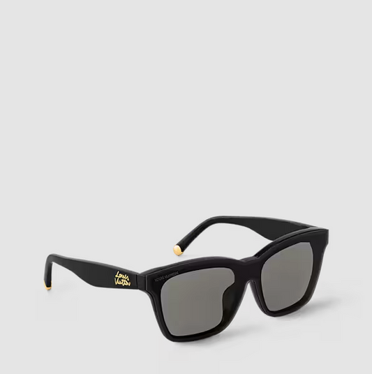 Women's Script Square Sunglasses Black