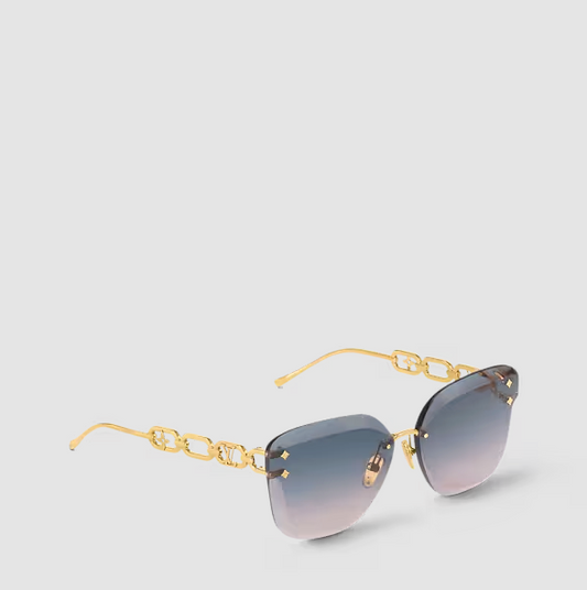 Jewel Cat-Eye Gradiant Blue Sunglasses Women
