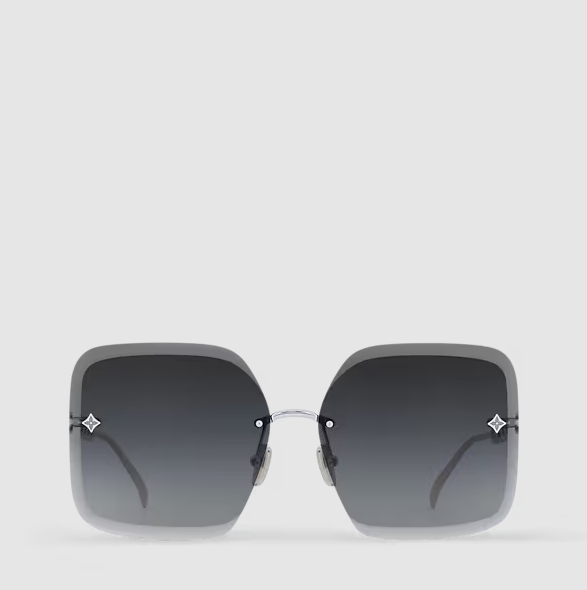 Jewel Square Sunglasses Silver/Black Women