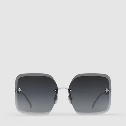 Jewel Square Sunglasses Silver/Black Women