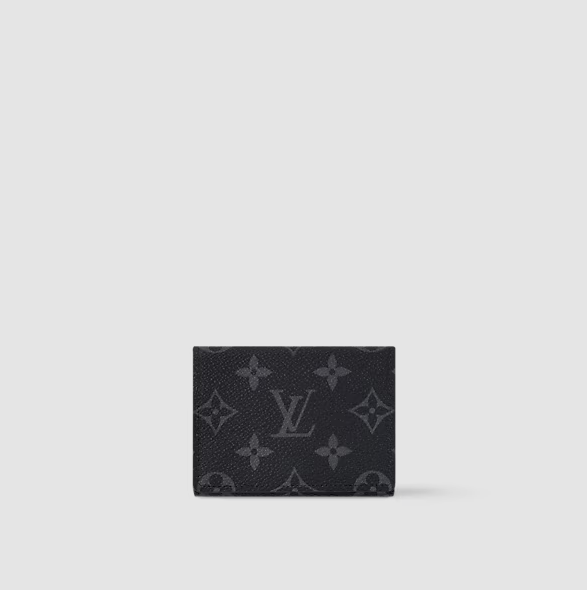 Monogram Magnetic Credit Card Holder Black