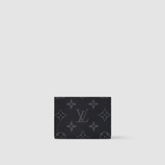 Monogram Magnetic Credit Card Holder Black