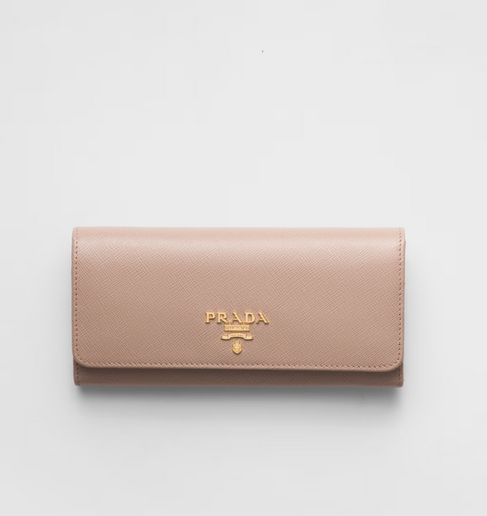 Large pink Saffiano wallet