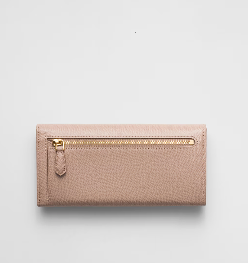 Large pink Saffiano wallet