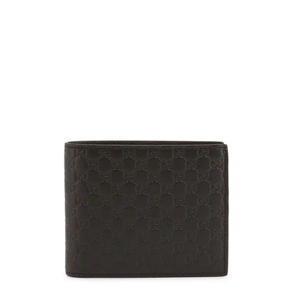 MEN'S BLACK GG BIFOLD LEATHER WALLET
