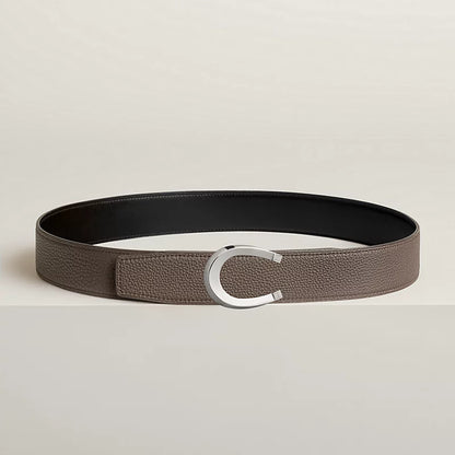 Luck &amp; Leather Wendbare Gürtelschnalle 38 mm Schwarz/Zinn Herren