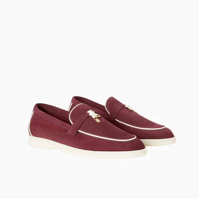 Summer Charms Walk Suede Bordeaux Moccasins