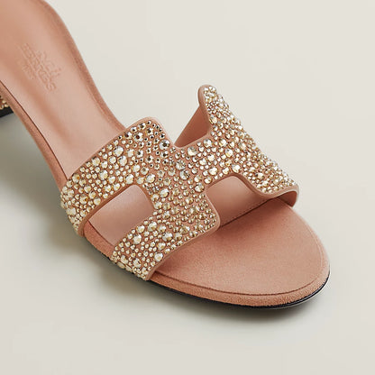 Oasis – Sandalen mit Glitzer in Nude