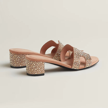 Oasis – Sandalen mit Glitzer in Nude