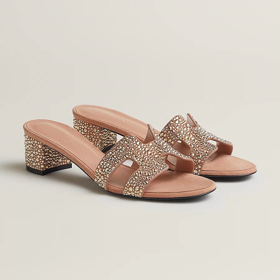 Oasis – Sandalen mit Glitzer in Nude