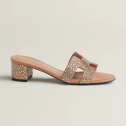 Oasis – Sandalen mit Glitzer in Nude
