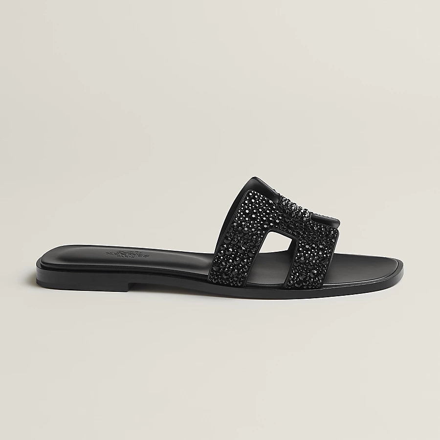 Oran Schwarze Glitzer-Sandalen